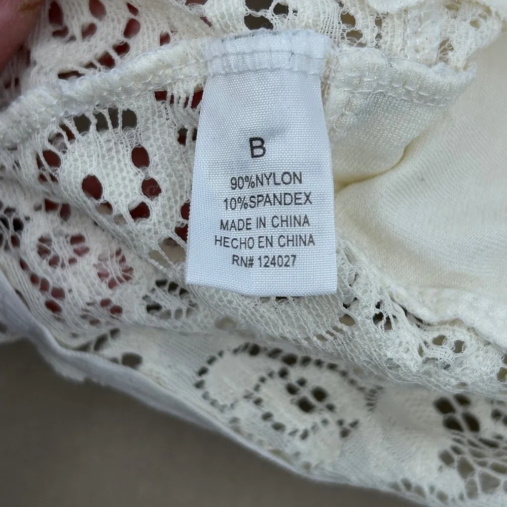 A Beautiful Soul‎ Lace Bralette Women B Blue White Floral Crop Boho Coquette 2PK
